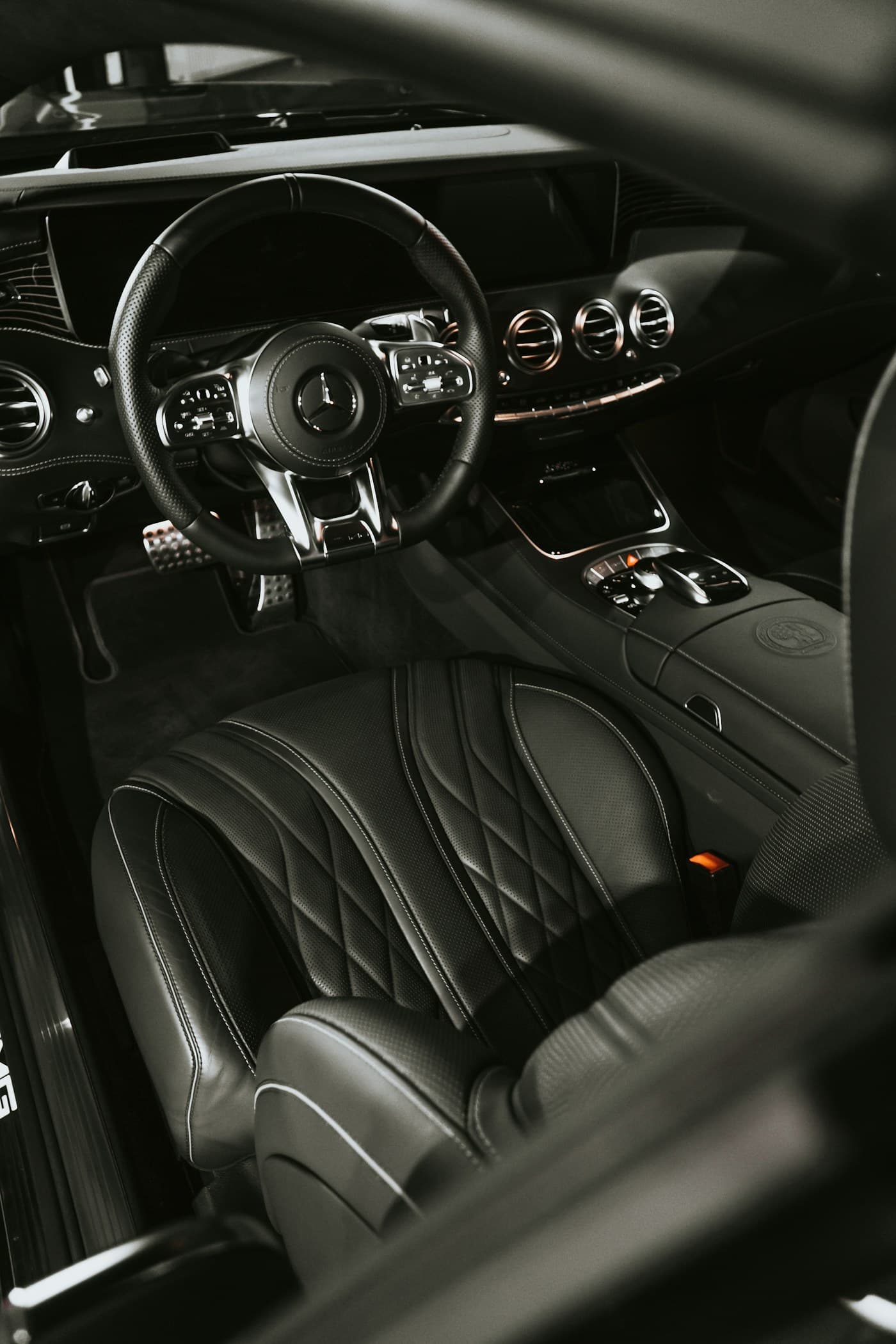 Pristine luxury vehicle interior after professional detailing